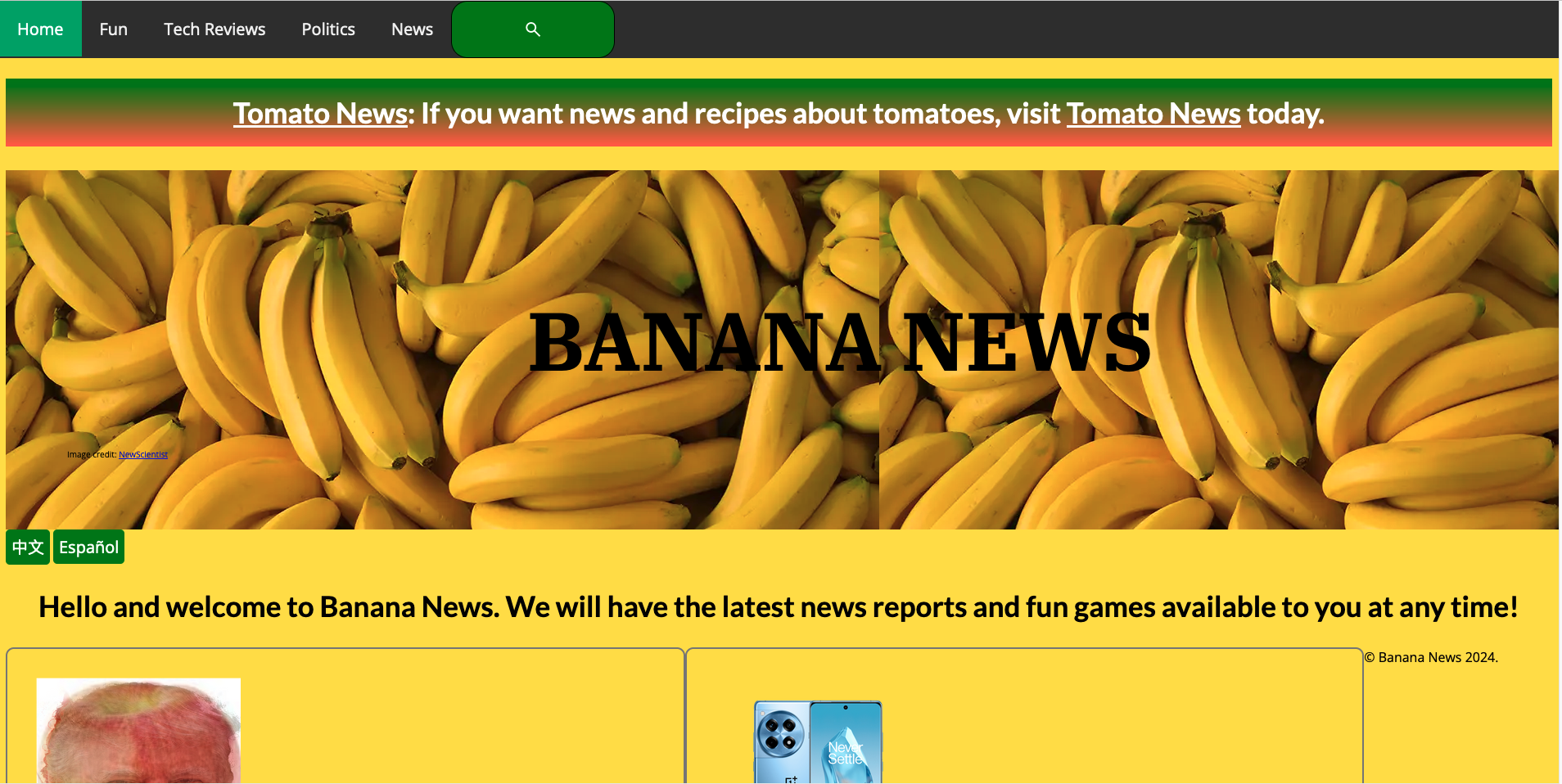 the old banana news page